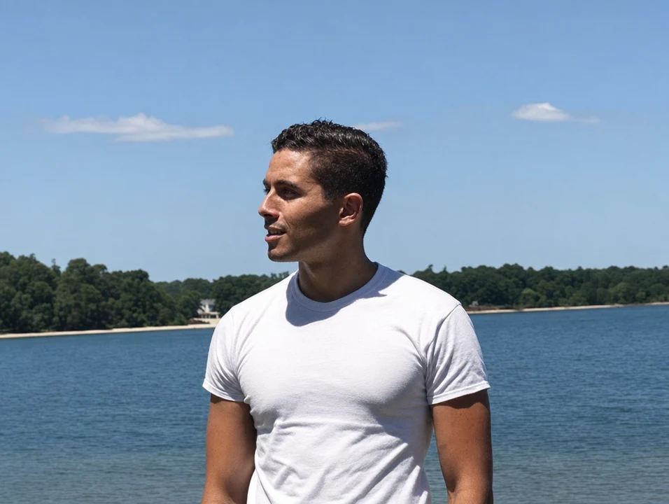 Diego Batista beside the lake