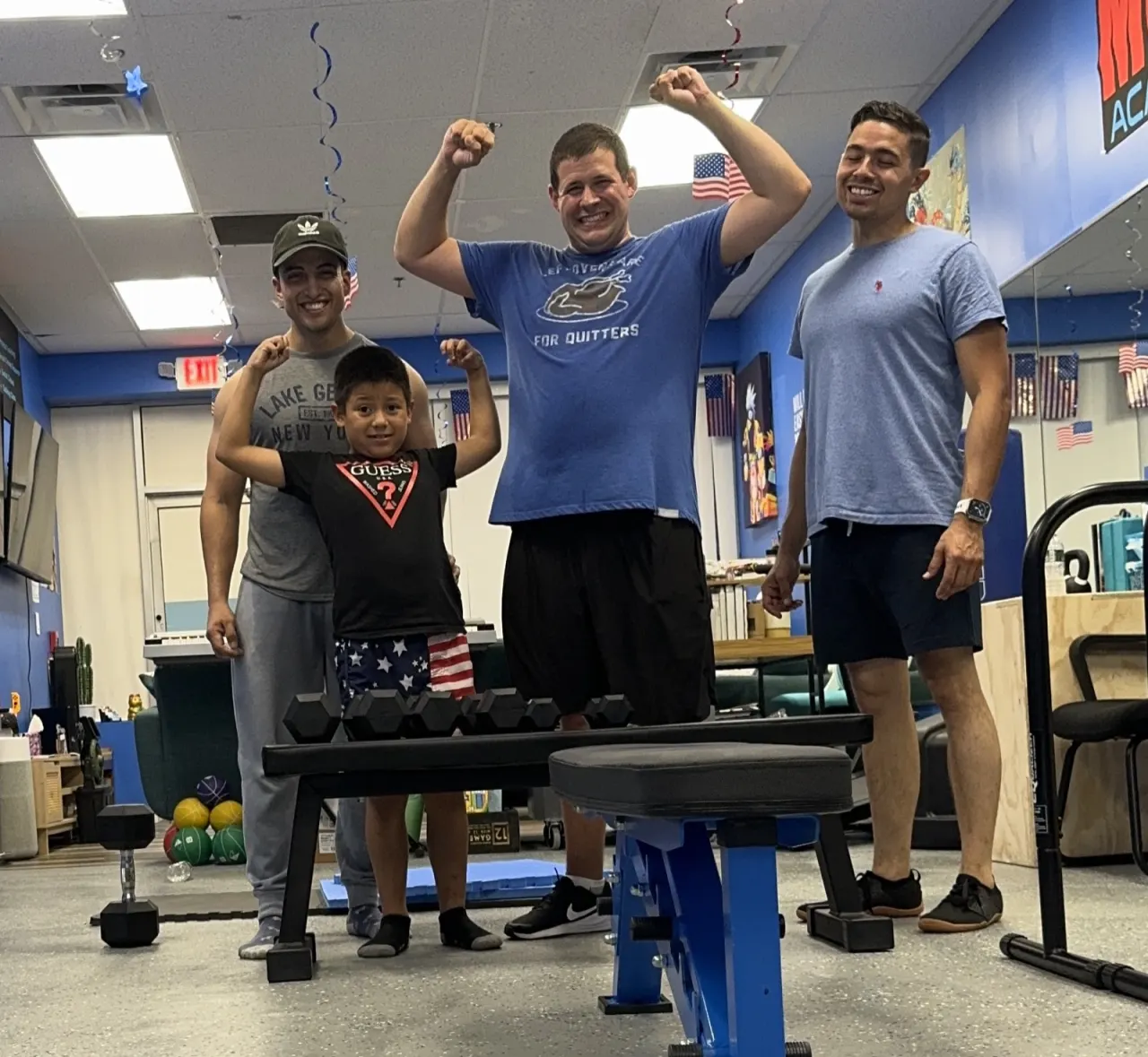 Move Academia members training together in a group flexibility session